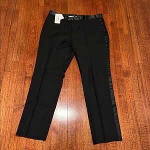 NWT Men's Black Dress/Tuxedo Pants with Satin Side Stripe
